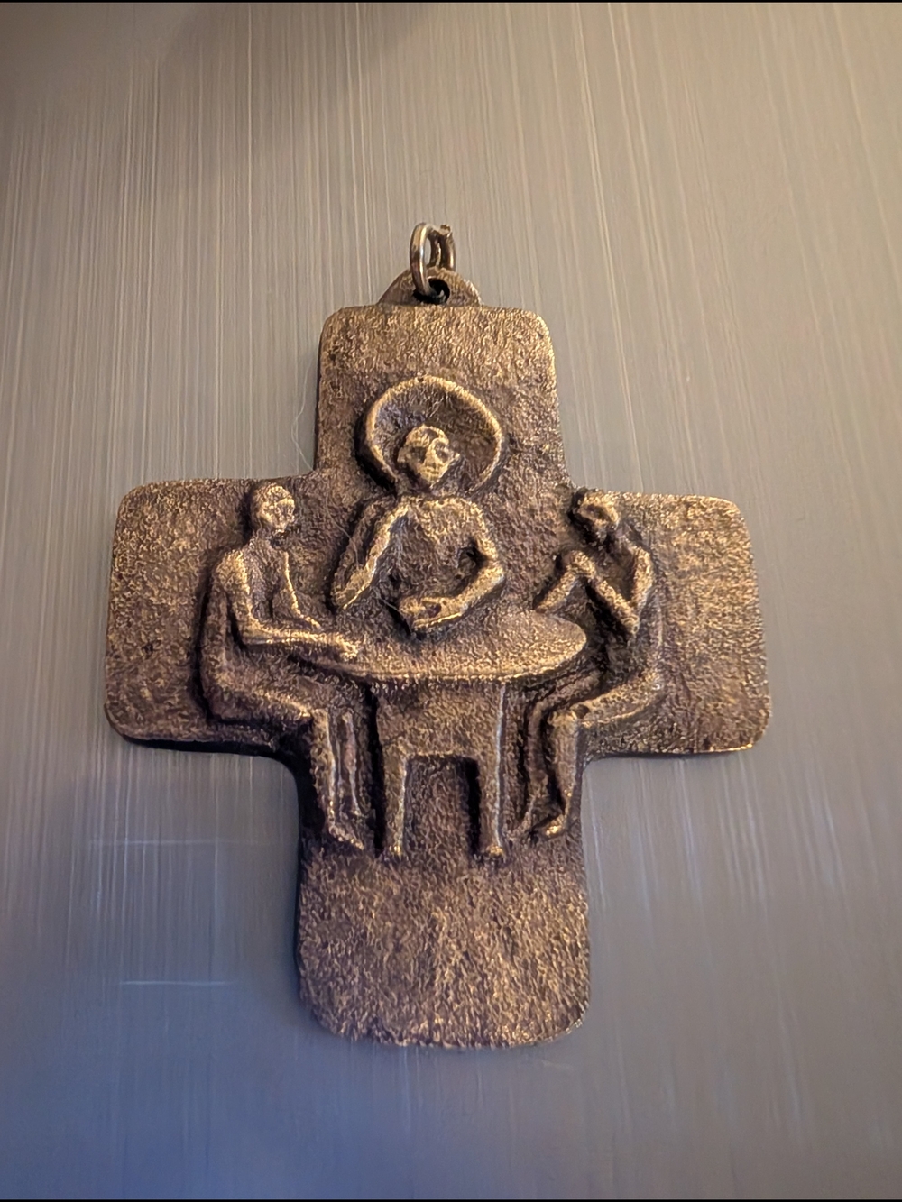 Vintage German Bronze Cross Transforming Center Mid Century